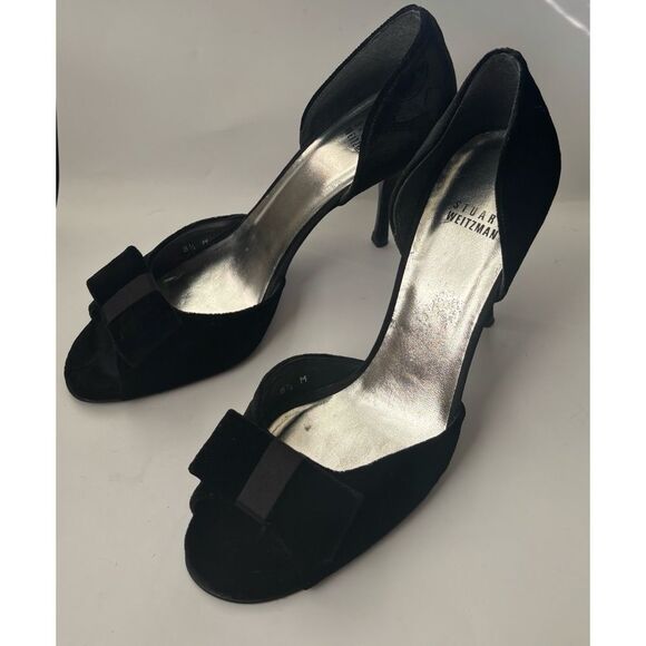Stuart Weitzman Black Velvet  D'Orsay Pumps Size 8.5 - Picture 1 of 8